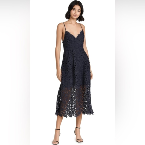 Astr Blue Sleeveless Spaghetti Strap Midi Dress - Picture 1 of 9